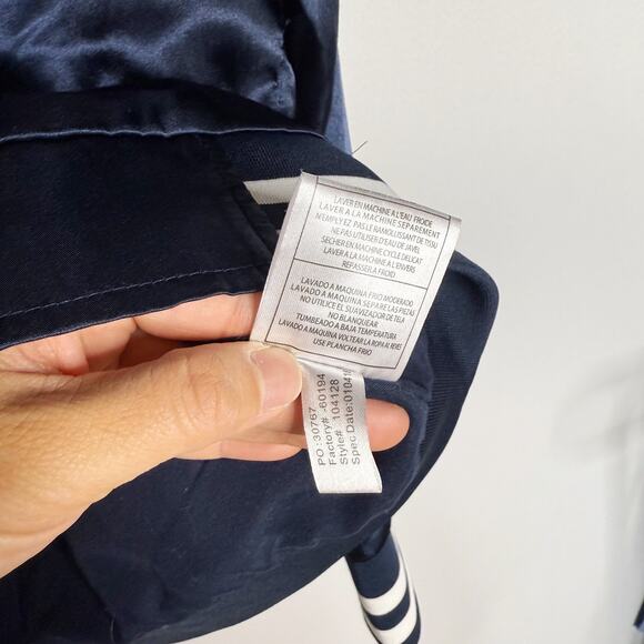 Antigua Adult Small Navy Blue Satin Illini University of Illinois Bomber Jacket - Picture 8 of 12